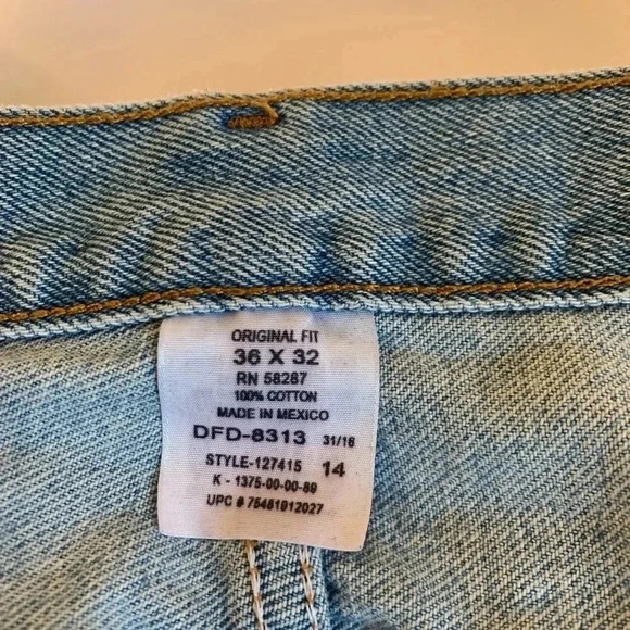 Faded Glory Men’s 36 x32 Regular Light Wash Blue Jeans Original Fit Straight Leg - Picture 3 of 6